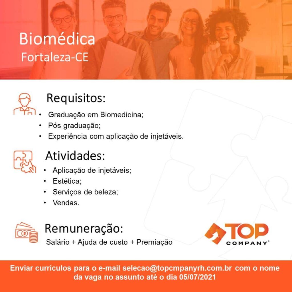 Vaga para biomédica em Fortaleza/CEVaga para biomédica em Fortaleza/CE