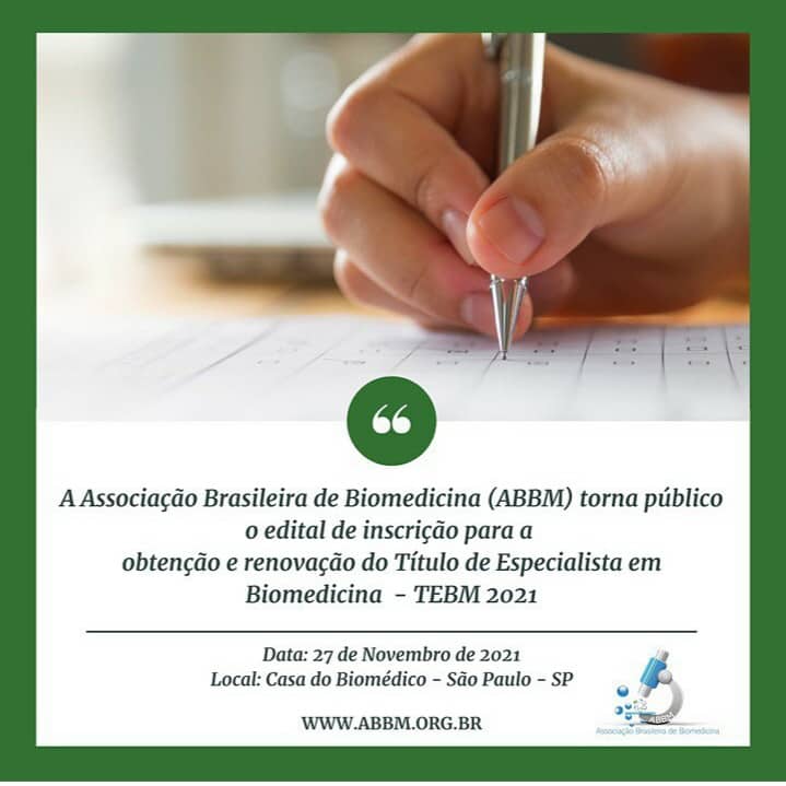 Abertas inscrições para obtenção e renovação do Título de Especialista em Biomedicina