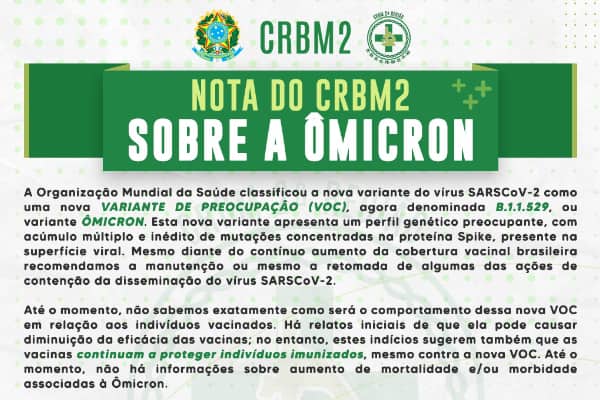 NOTA CRBM2 – variante “Ômicron”