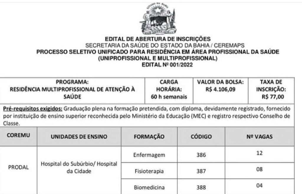 CRBM2- Residência na Bahia para a Biomedicina